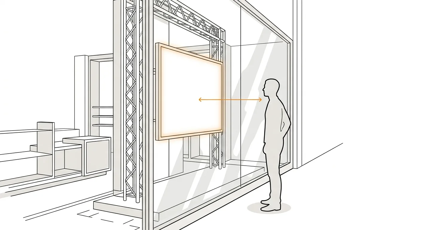 Distanza di visione di un ledwall in vetrina